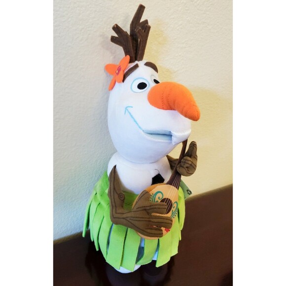 NWT New Olaf with Hula Skirt & Ukulele Plush Doll Frozen Movie Disney Store - Picture 1 of 9
